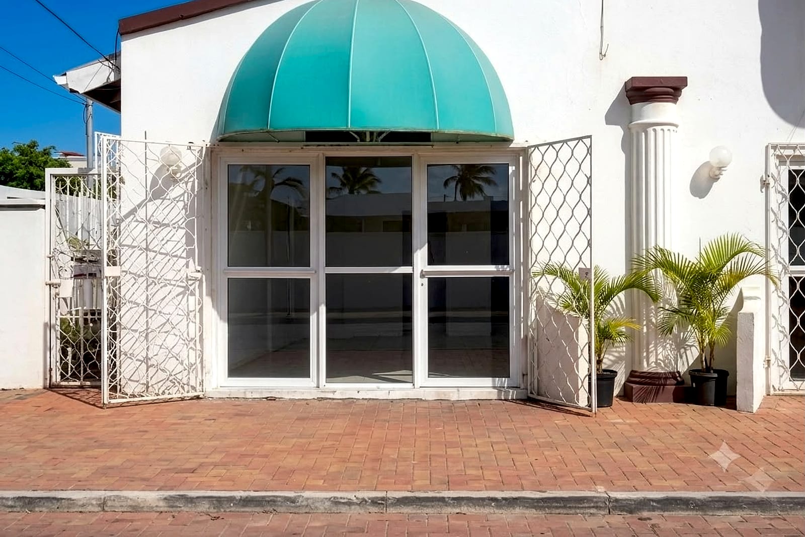 Front view of the commercial building